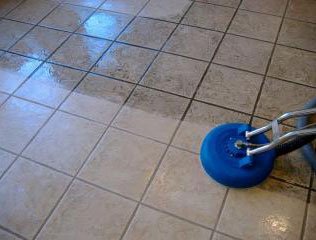 tile being cleaned