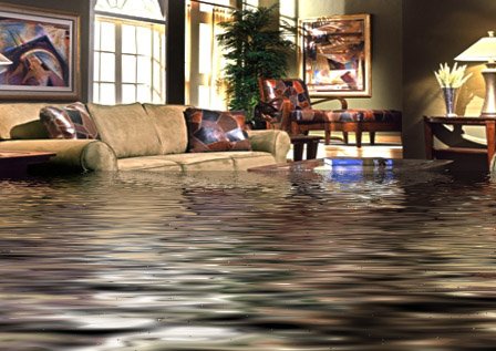 House flooding with water